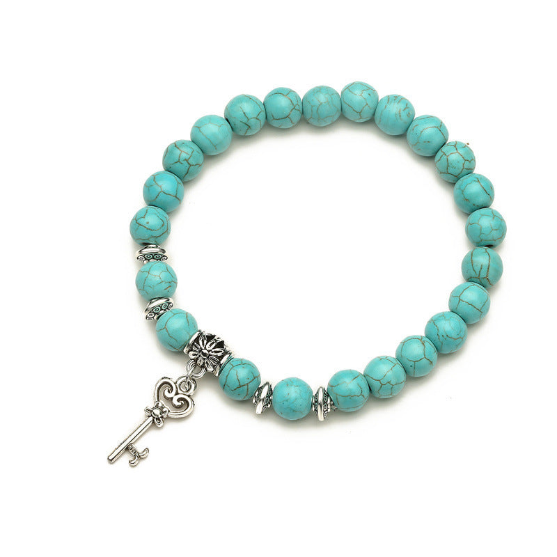 Wholesale Vintage Bracelet Set Turquoise Bracelet Cross Natural Stone Beads ACC-BT-Changx007