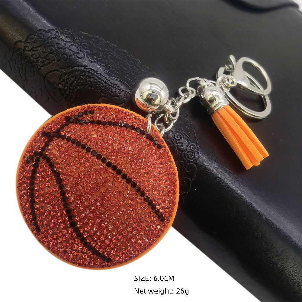 Wholesale flannel hot diamond basketball keychain