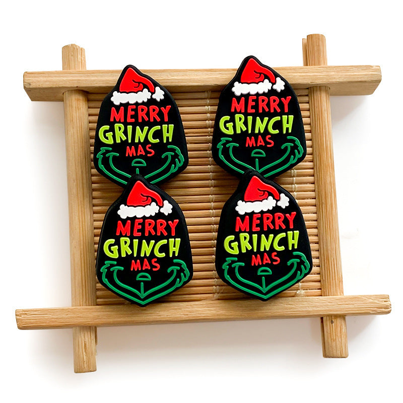 Wholesale 10pcs Christmas green Focal Beads DIY Bead Accessories