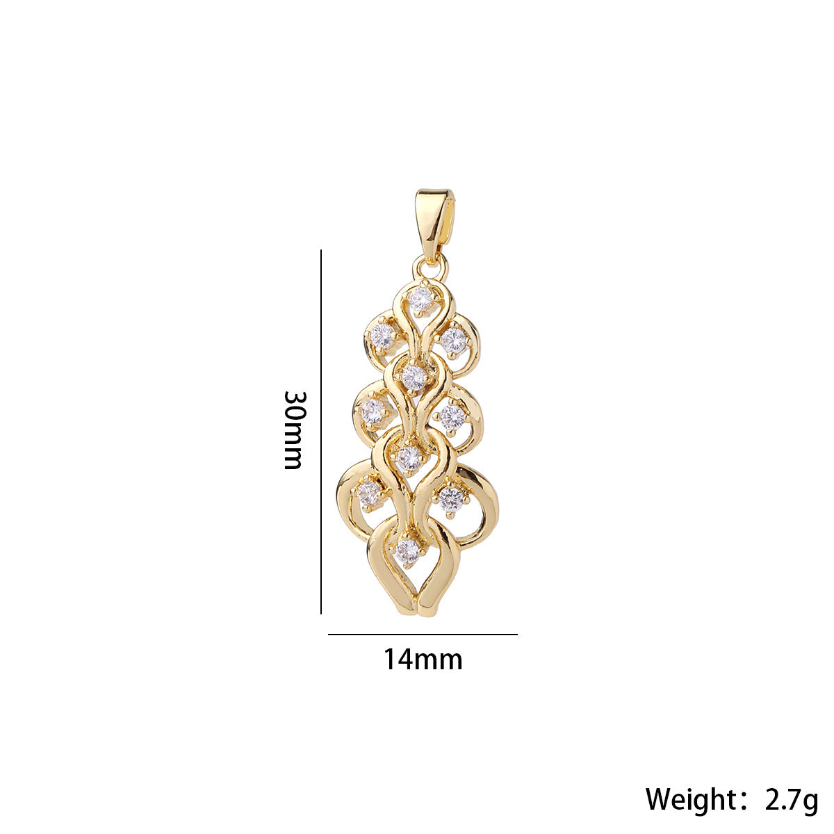 Wholesale Chic Flower Brass Pendant Gold Plated Zircon Necklace Accessory Elegant Women S Collarbone Chain Jewelry Gift