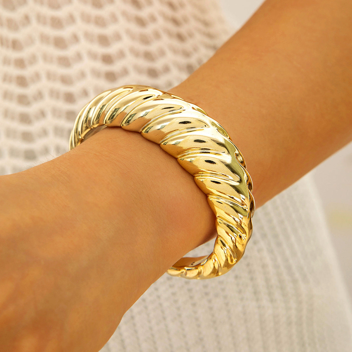 Wholesale  geometric irregular CCB gold and silver bracelet