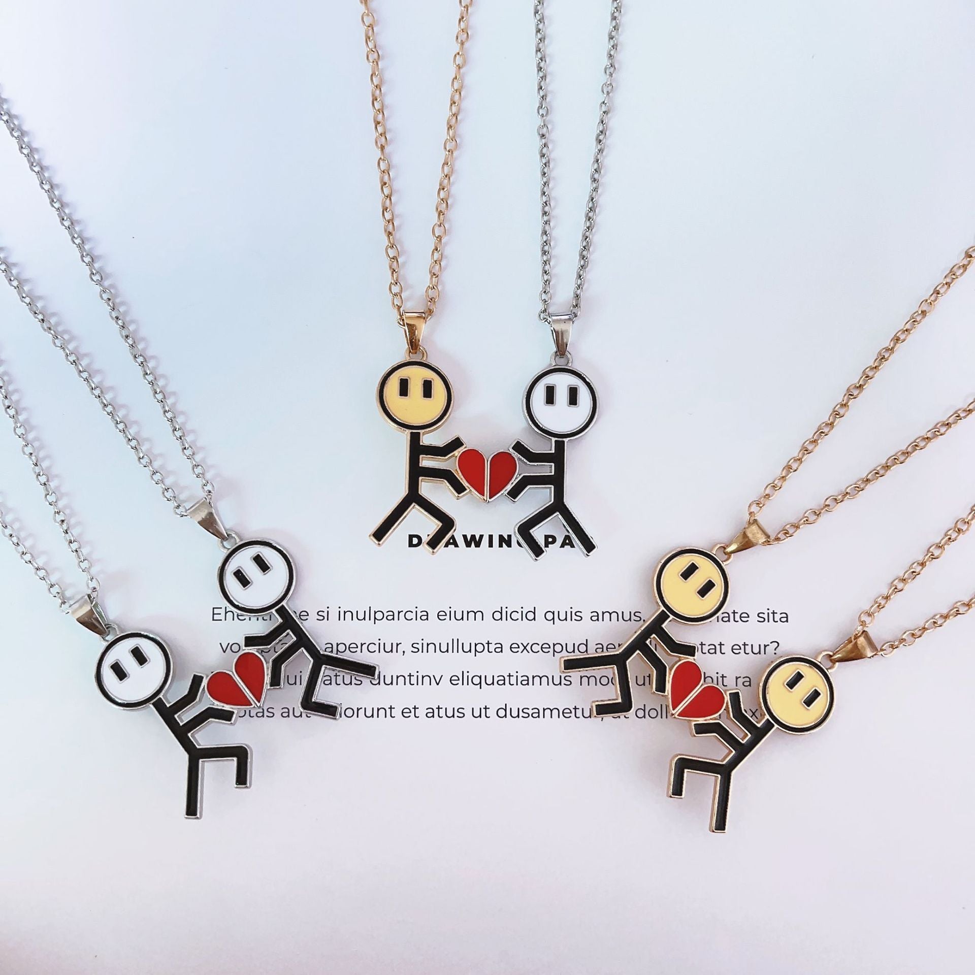Wholesale Love Magnet Necklace Clavicle Chain Heart Necklace ACC-NE-JiuS012
