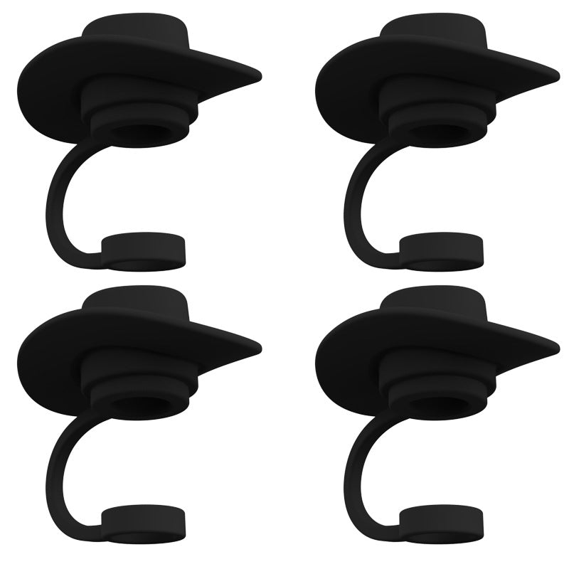 Wholesale Western Style Cowboy Hat Silicone Straw Tube Cap 6-10mm Straw Decoration Straw Cover ACC-SCR-HuaYi001