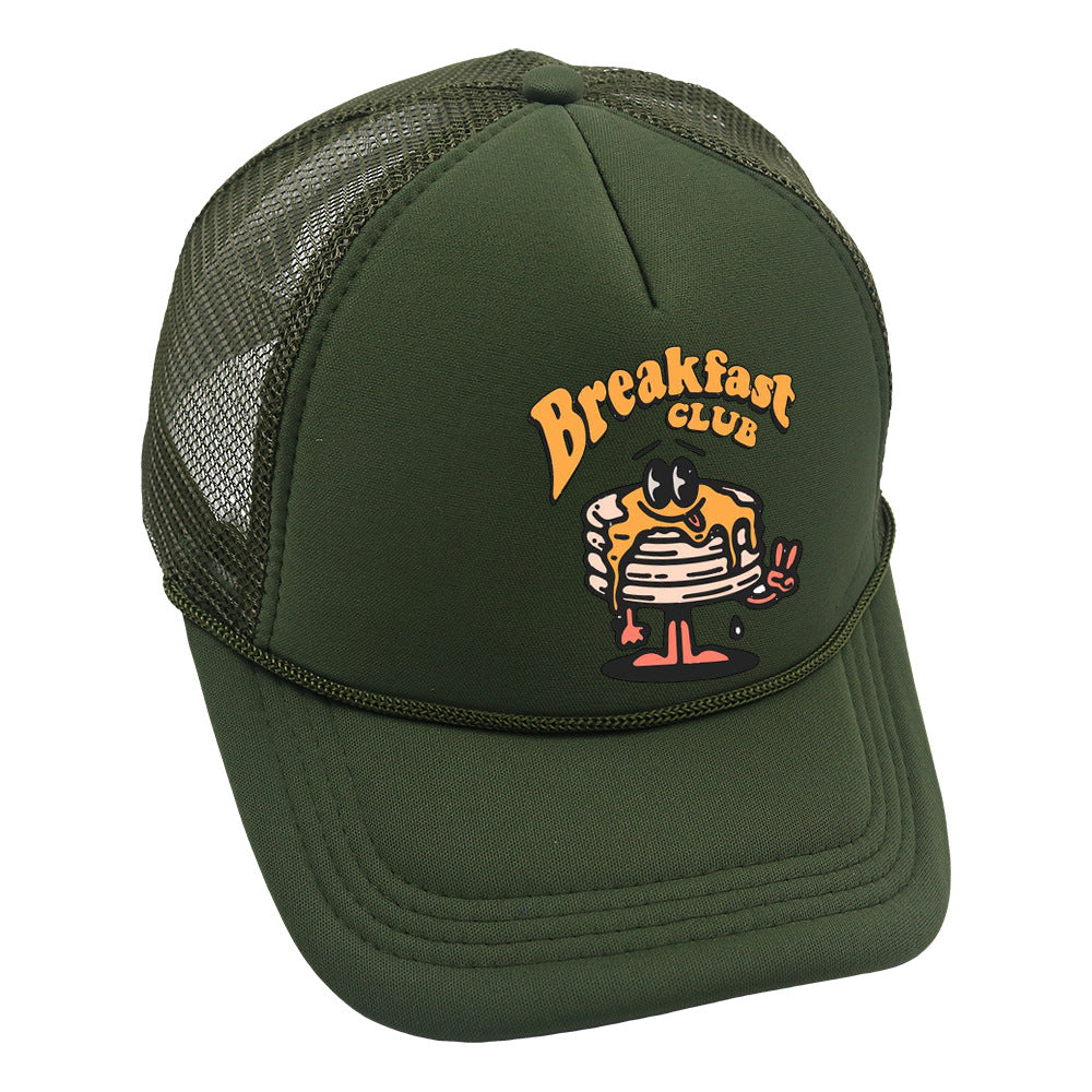 Wholesale Trucker Hat Hamburger Cartoon Print Baseball Cap Sponge Mesh Cap ACC-HT-HaiPu023