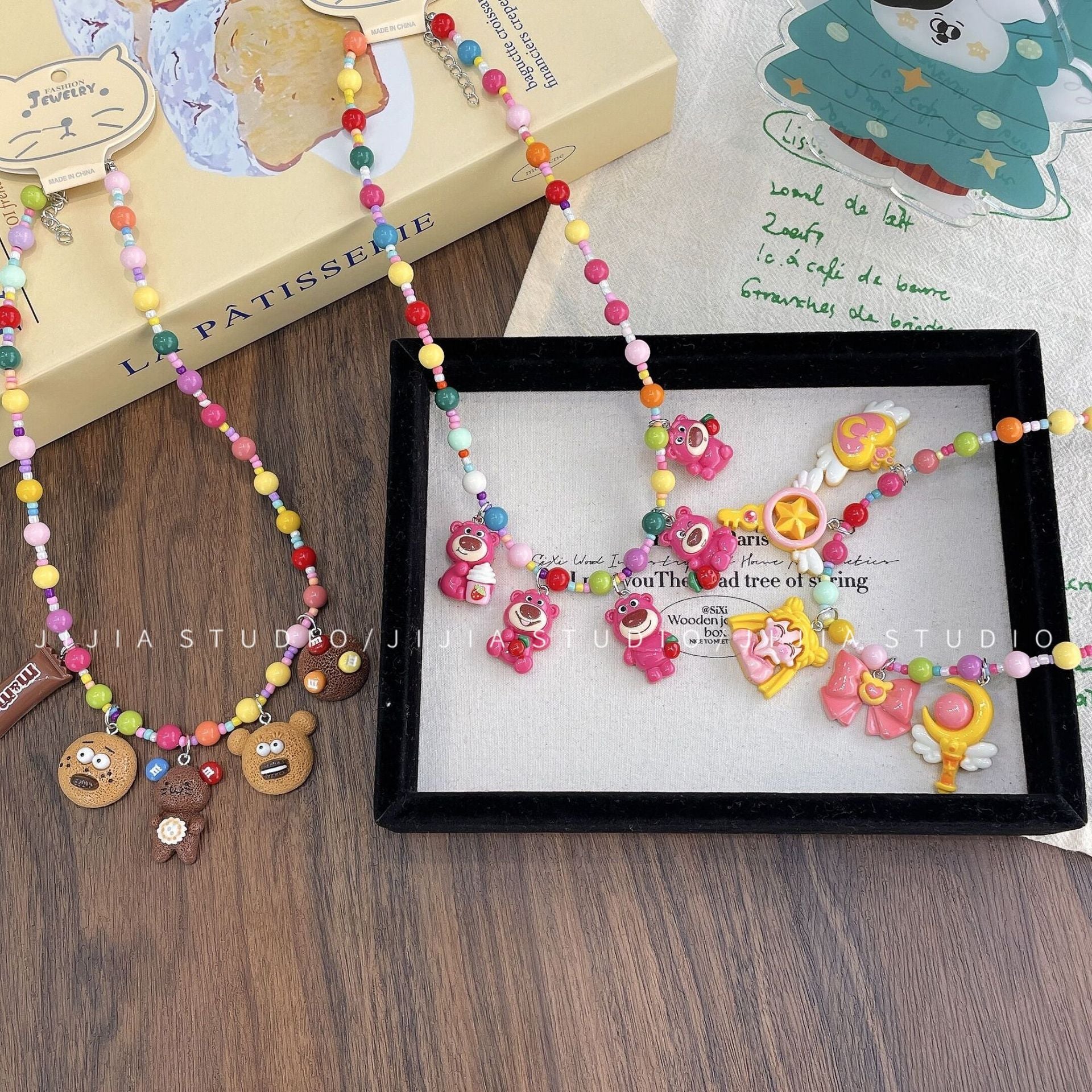 Wholesale Colorful cartoon Christmas beaded necklace