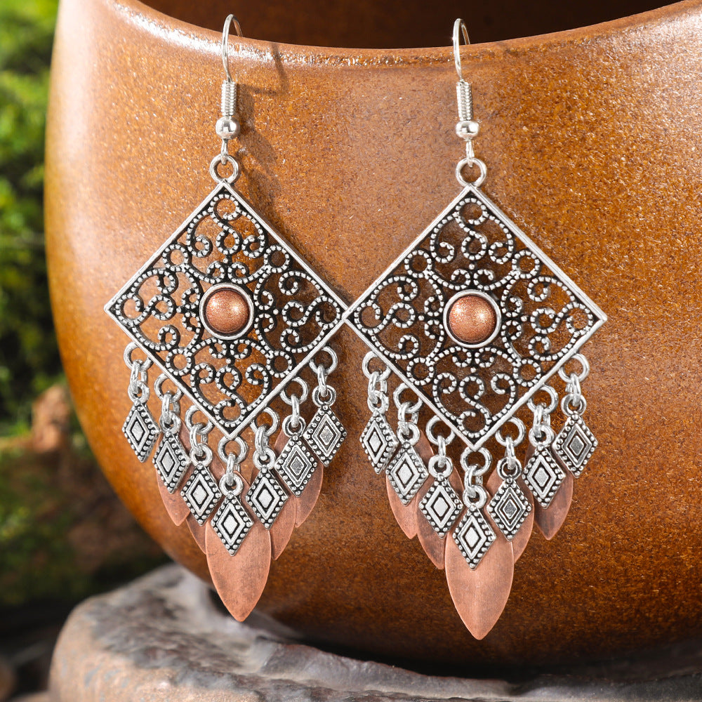 Wholesale  Bohemian National style earrings plum blossom turquoise earrings