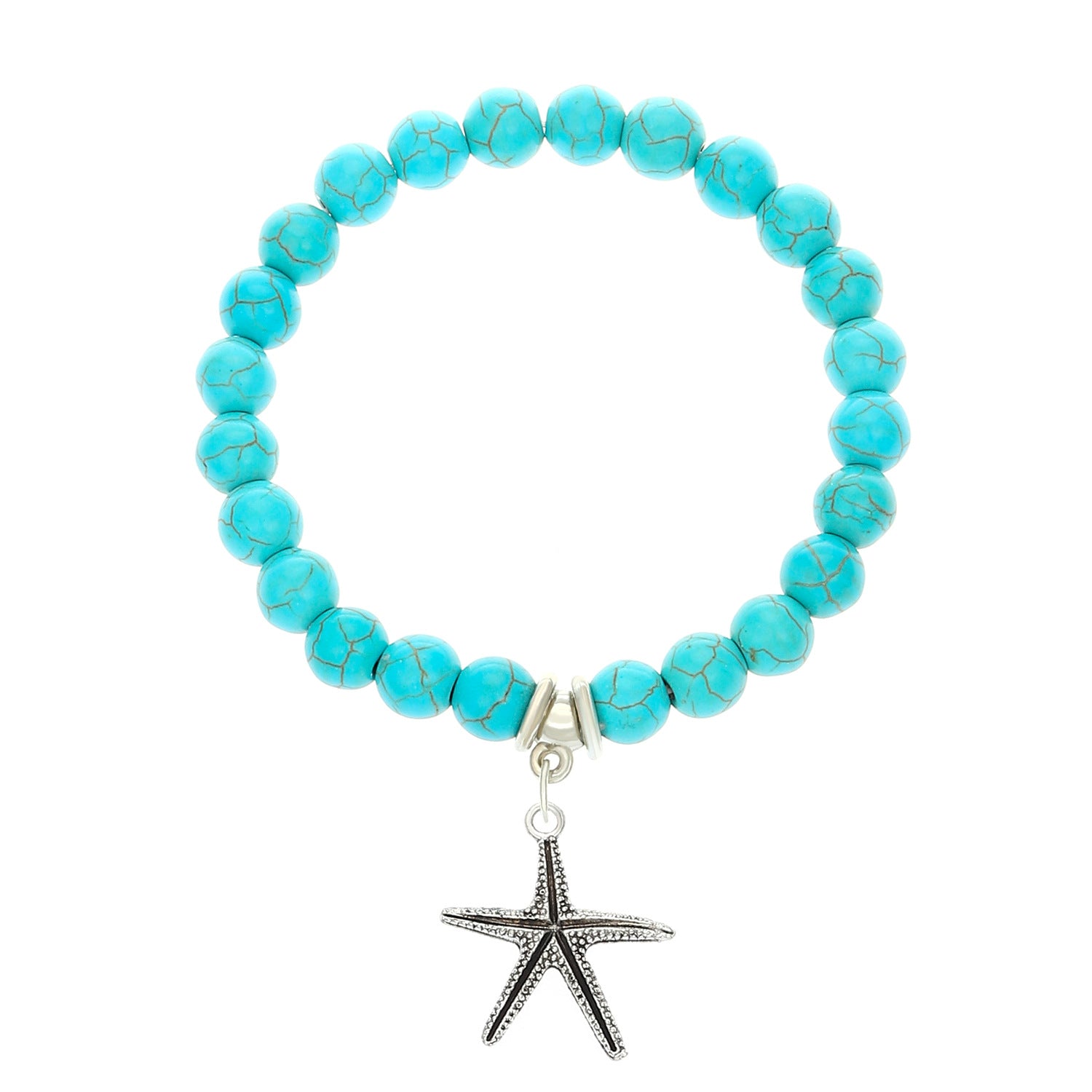 Wholesale Bohemian Turquoise Bead Bracelet Cross Starfish Turtle Design Fashion Accessory Gift for Resale