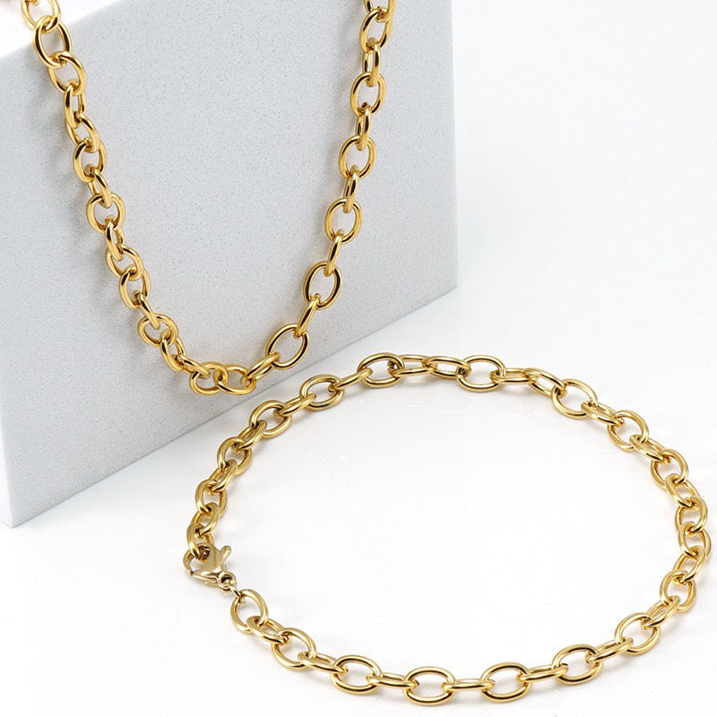 Wholesale Stainless steel electroplated pure chain necklace