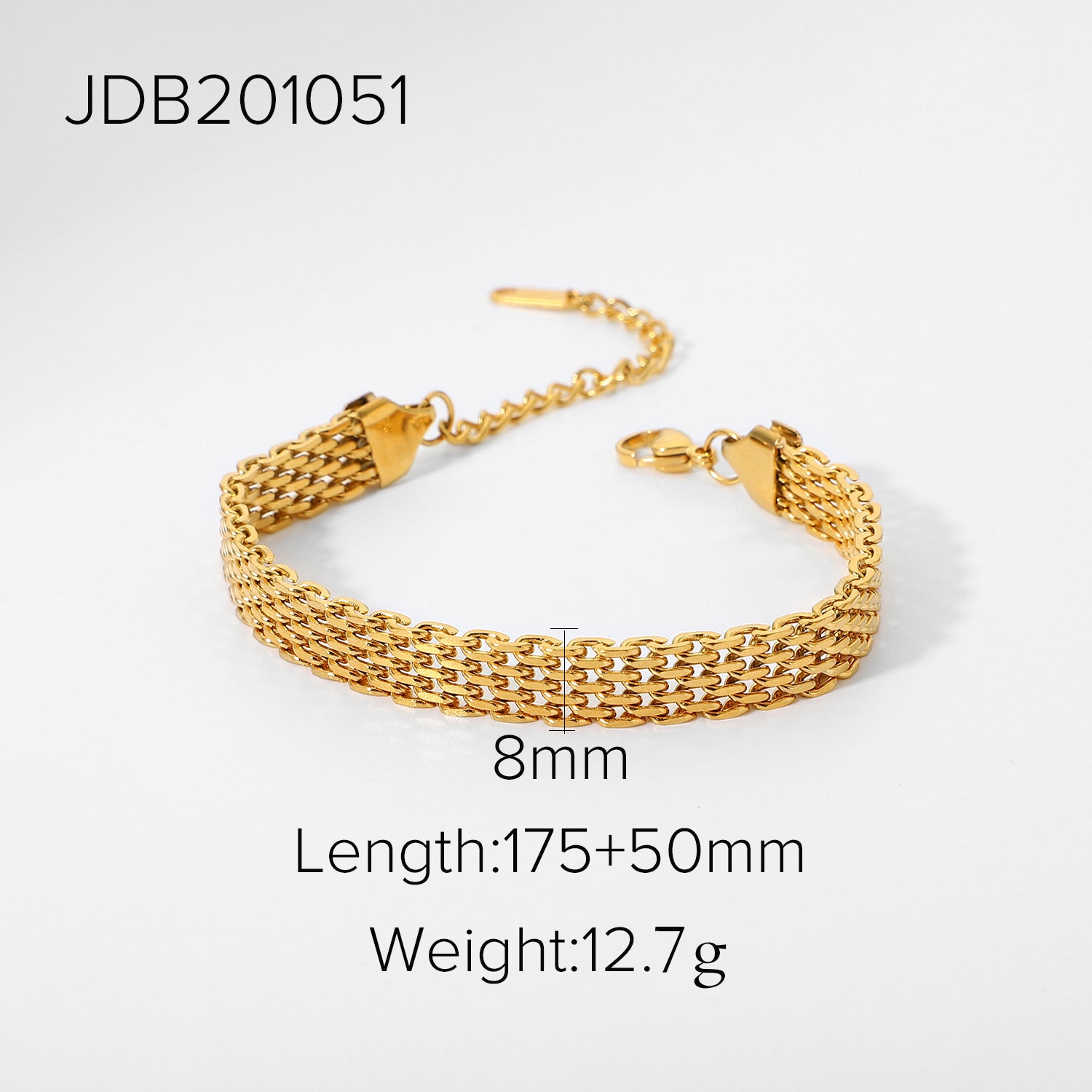 Wholesale Stainless Steel Cuban Bracelet 18k Gold Vacuum Vintage Titanium Steel Bracelet ACC-BT-Jied002