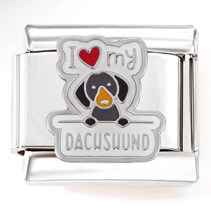 Bracelet de charme italien en gros 9 mm DIY SPLICAGE MIGN DOG BRACILAGE D'ACIER SECTIONNEL