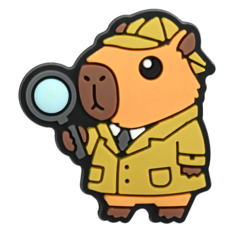 Wholesale   Random 100pcs Cute capybara PVC Soft Rubber Shoe Buckle Decoration