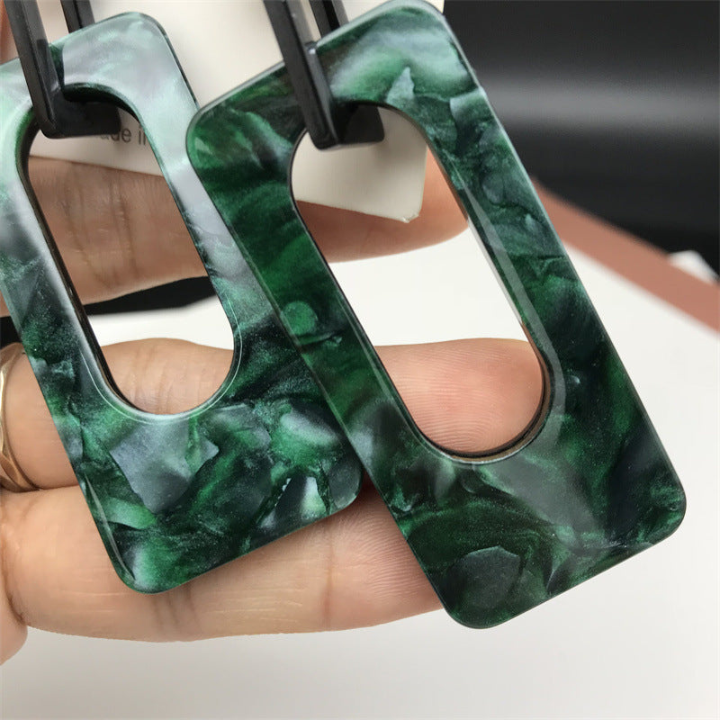 Wholesale Rectangular Chain Contrast Earrings Acrylic Earrings ACC-ES-FX041