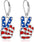 Wholesale  Red White Blue Sunflower Bier Gesture US Independence Day Earrings
