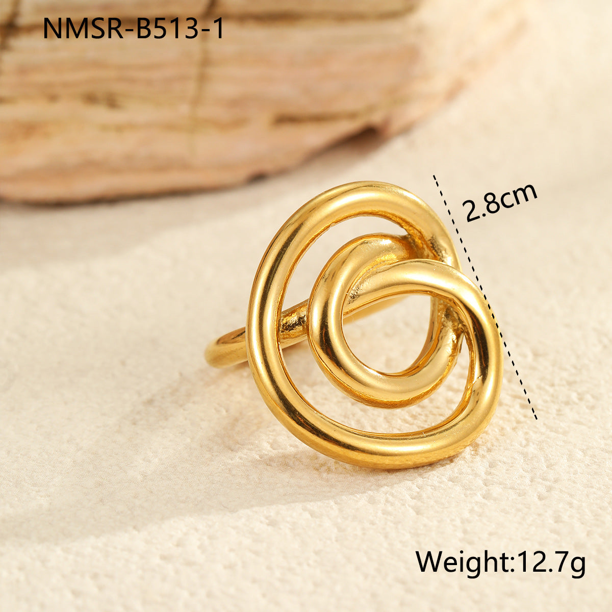 Wholesale Geometric Lines Metal Sense Stainless Steel Ring