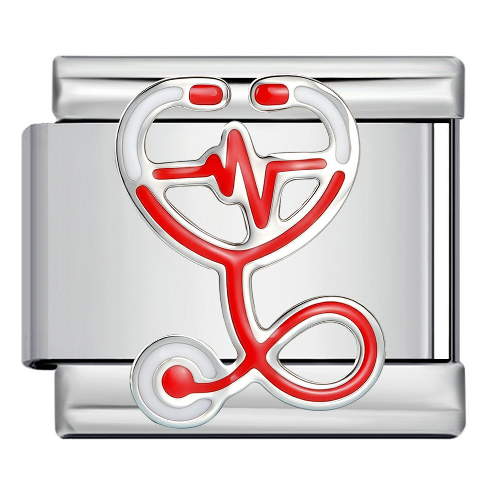Wholesale Nurse Themed Stainless Steel Modular Bracelet With Ambulance Charm DIY Bangle Gift For Everyday Wear