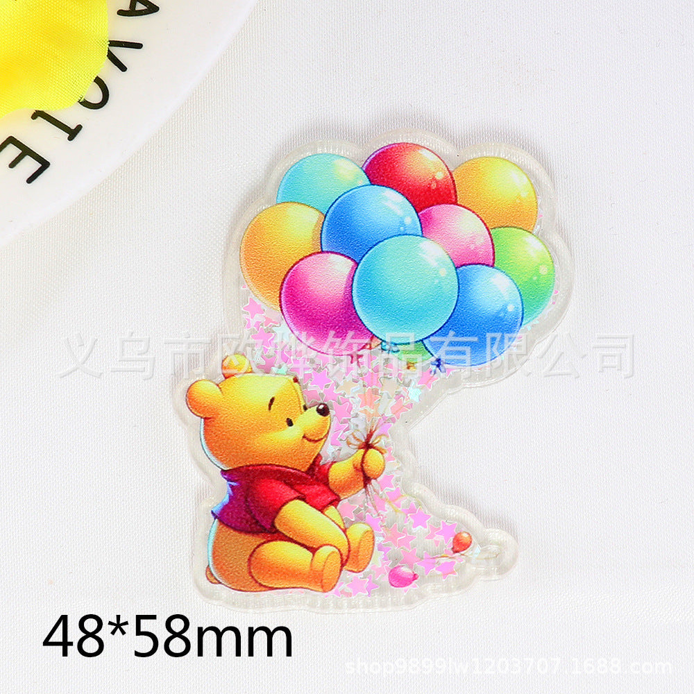 Wholesale 10pcs DIY Flatback Cartoon Christmas Snowman Acrylic Flatback Badge Reels Retractable Keychain DIY Accessories