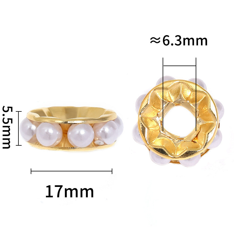 Wholesale 100pcs 17mm Round Straight Edge Diamond Ring Beaded DIY Accessories ACC-BDS-BLG064