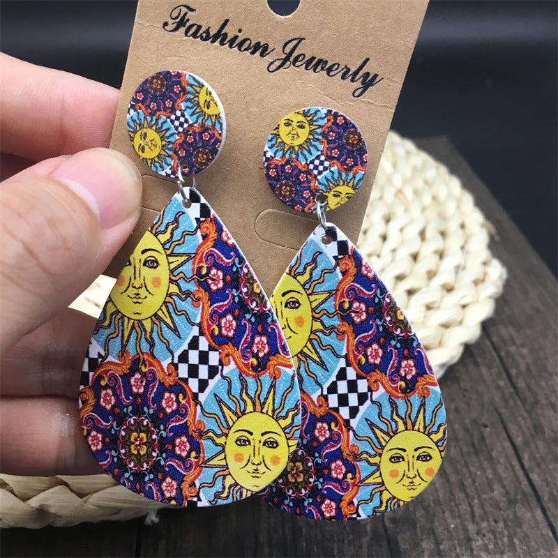 Wholesale Bohemian Wooden Drop Earrings ACC-ES-FX018