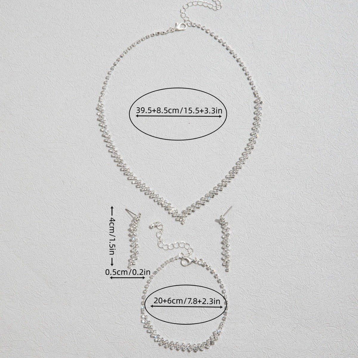 Wholesale four-piece necklace bracelet earrings wedding jewelry suit