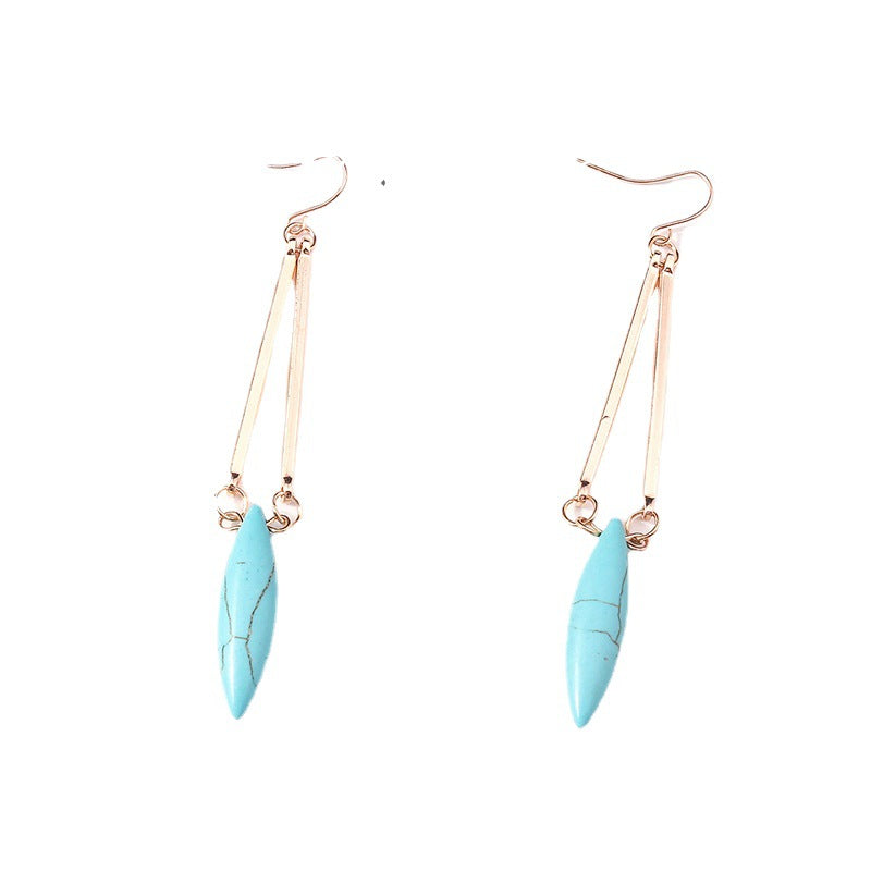 Wholesale Bohemian Turquoise Vintage Alloy Earrings Fashion Jewelry Accessory