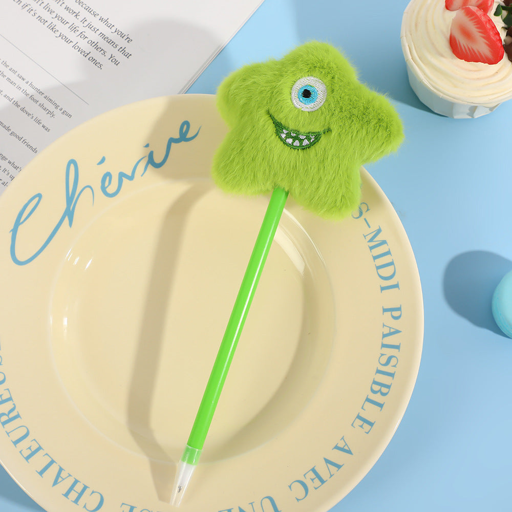 Wholesale Creative Five-pointed Star Plush Animal Ballpoint Pen