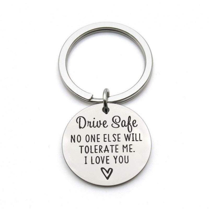 Wholesale Titanium Steel Couple Dog Tag Keychain Valentine S Day Anniversary Gift Fashion Accessory