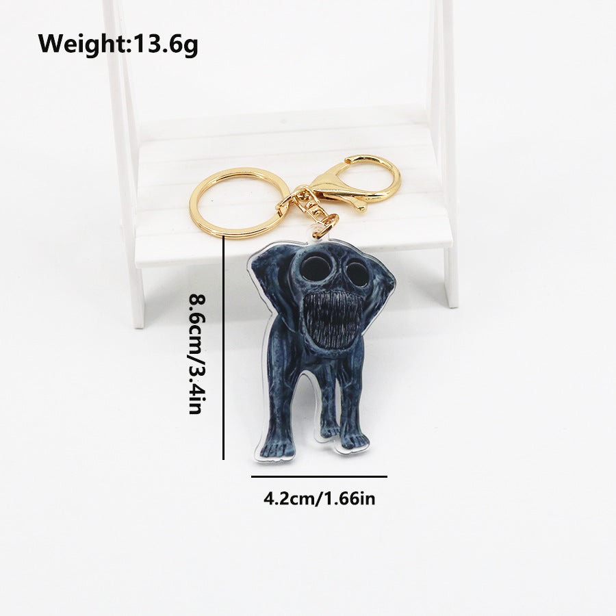 Wholesale Deformed Zoo Mutation Square Cat Acrylic Keychain ACC-KC-DouDou001
