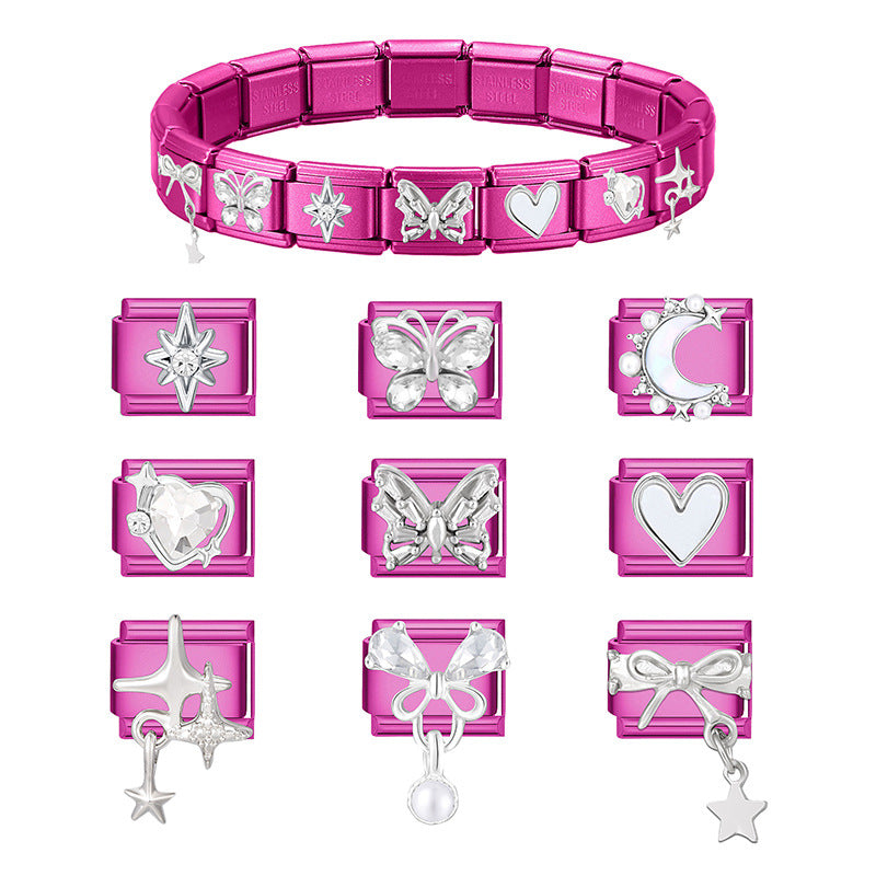 Wholesale 9mm Italian Charm Starter Bracelets DIY Pendant Stainless Steel Composable Bracelet