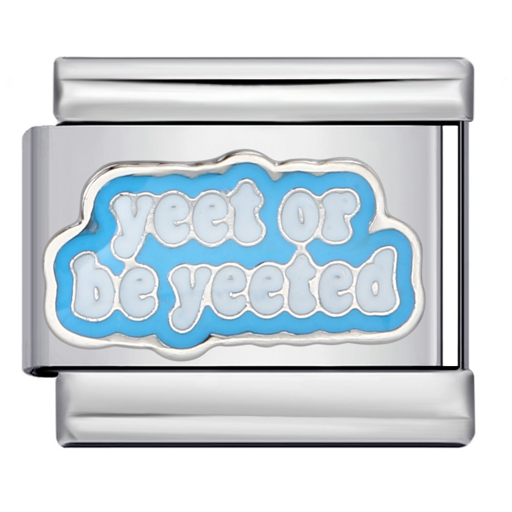 Wholesale 5pcs  9mm Italian Charm Starter Bracelets DIY square Single Section Creative Stainless Steel Composable Bracelet