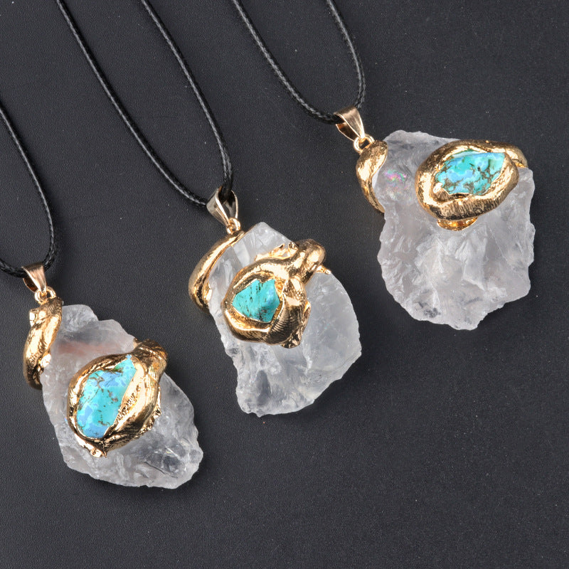 Wholesale 20 ~ 40mm oversized gold crystal stone pendant