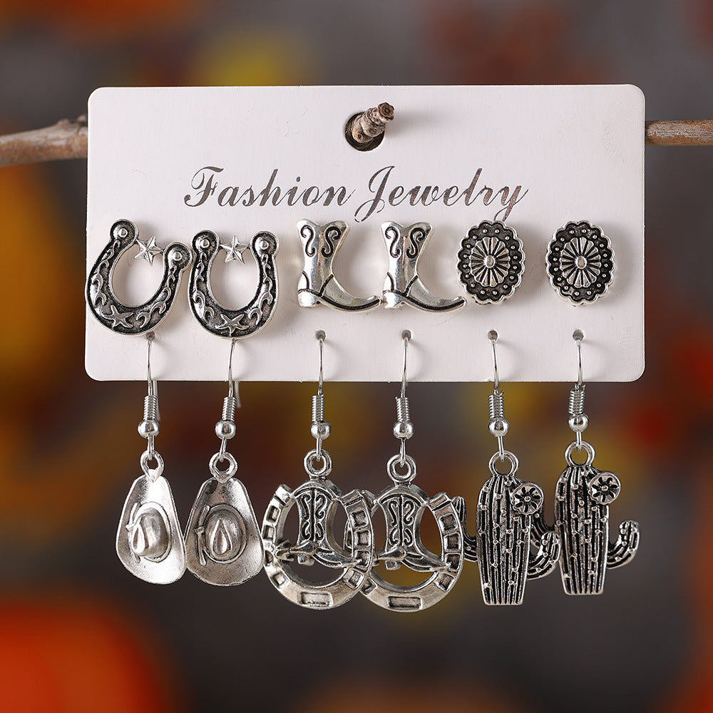 Wholesale Western cowboy earrings set