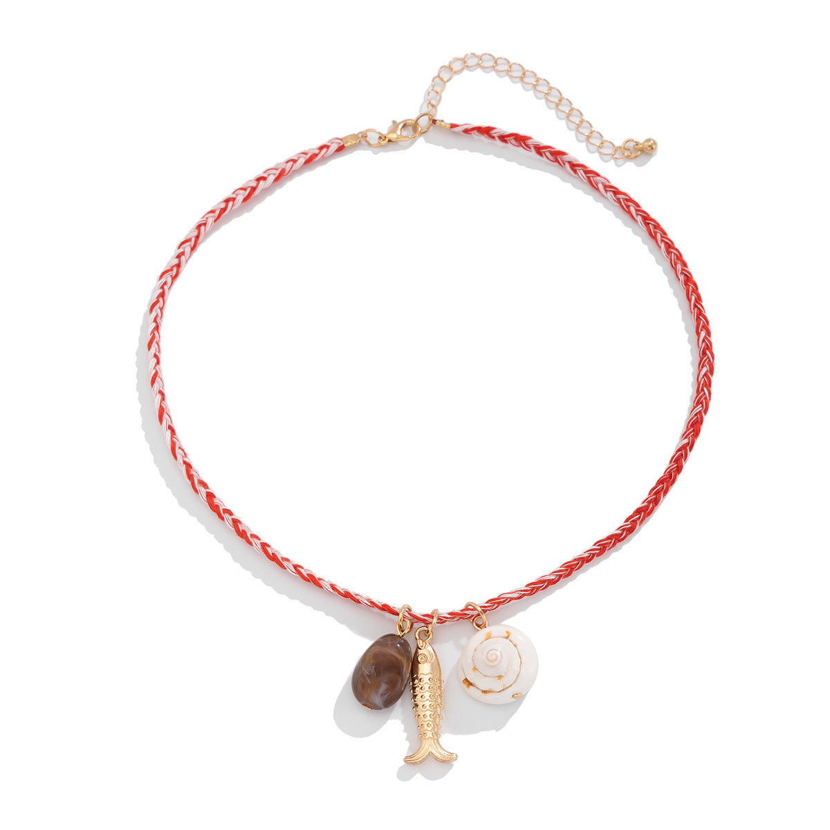 Wholesale  Vacation Starfish Shell Small Fish Necklace necklace Ocean Wind Sequins  Beaded Necklace