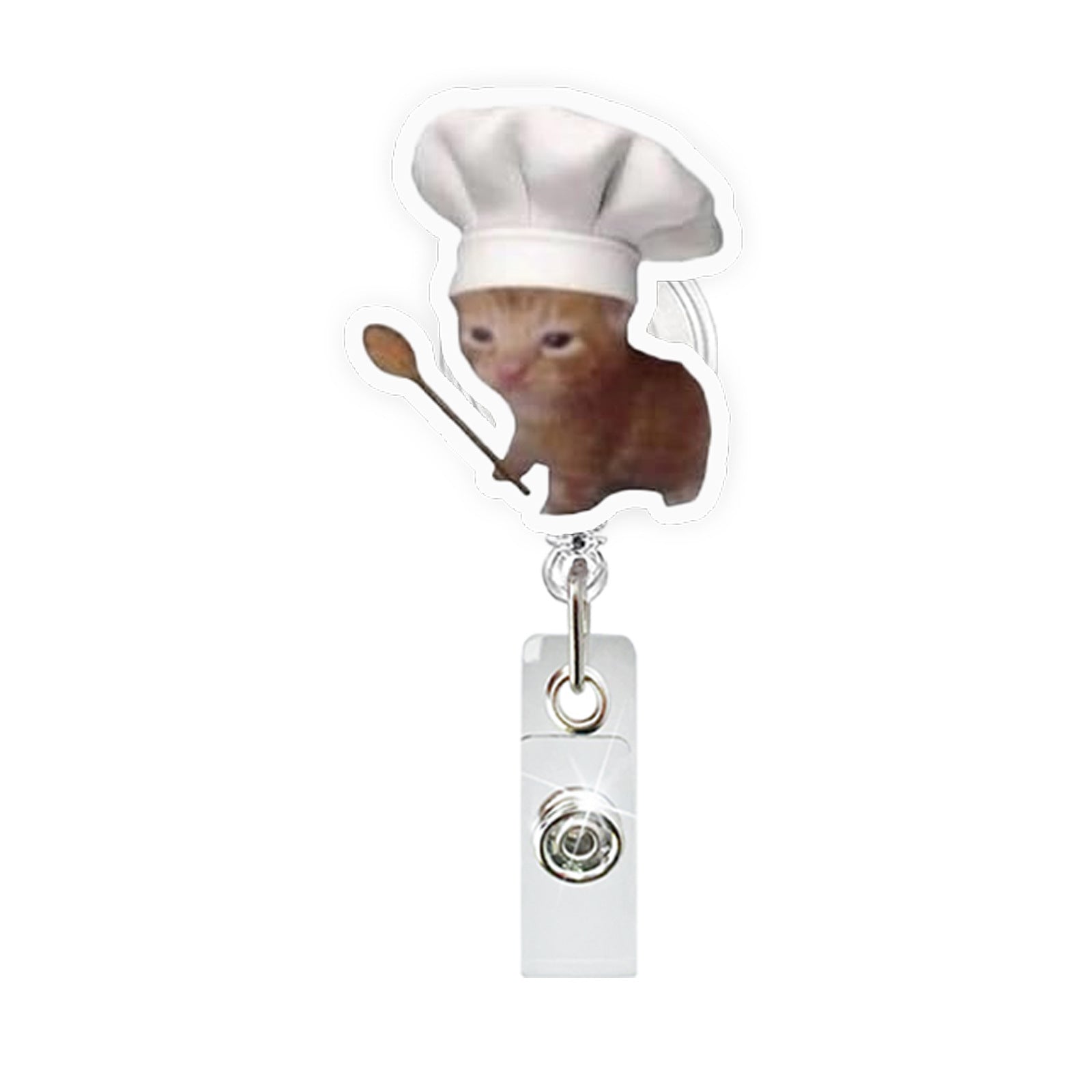 Wholesale Funny Cat Emoticon Acrylic Retractable Badge Reel for Party Gift