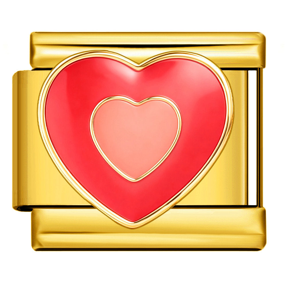 Wholesale Stainless Steel Gold Finish Colorful Heart Modular Bracelet DIY Fashion Accessory