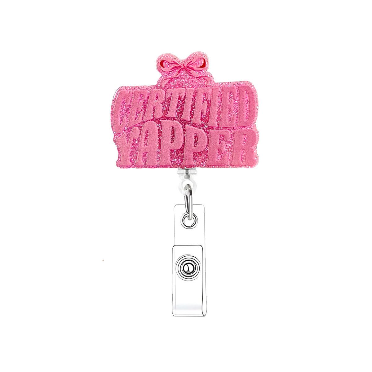 Wholesale etractable name  acrylic English Badge Reels