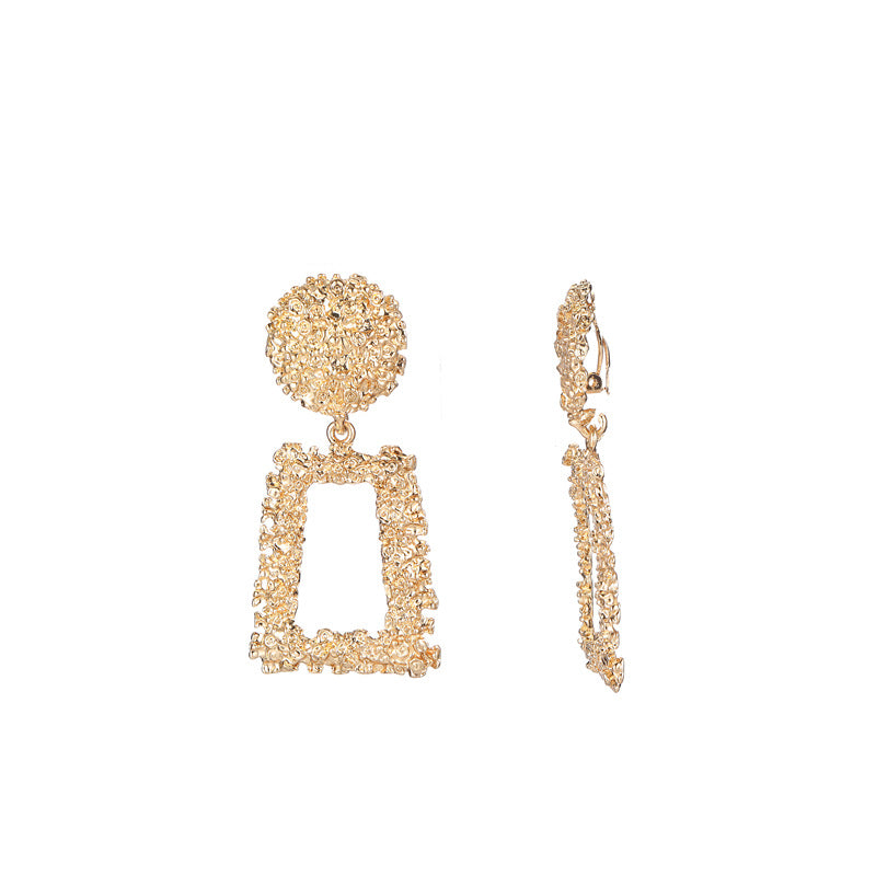 Wholesale Geometric Trapezoidal Long Earrings Frosted European Style Party Wear Jewelry Accessory