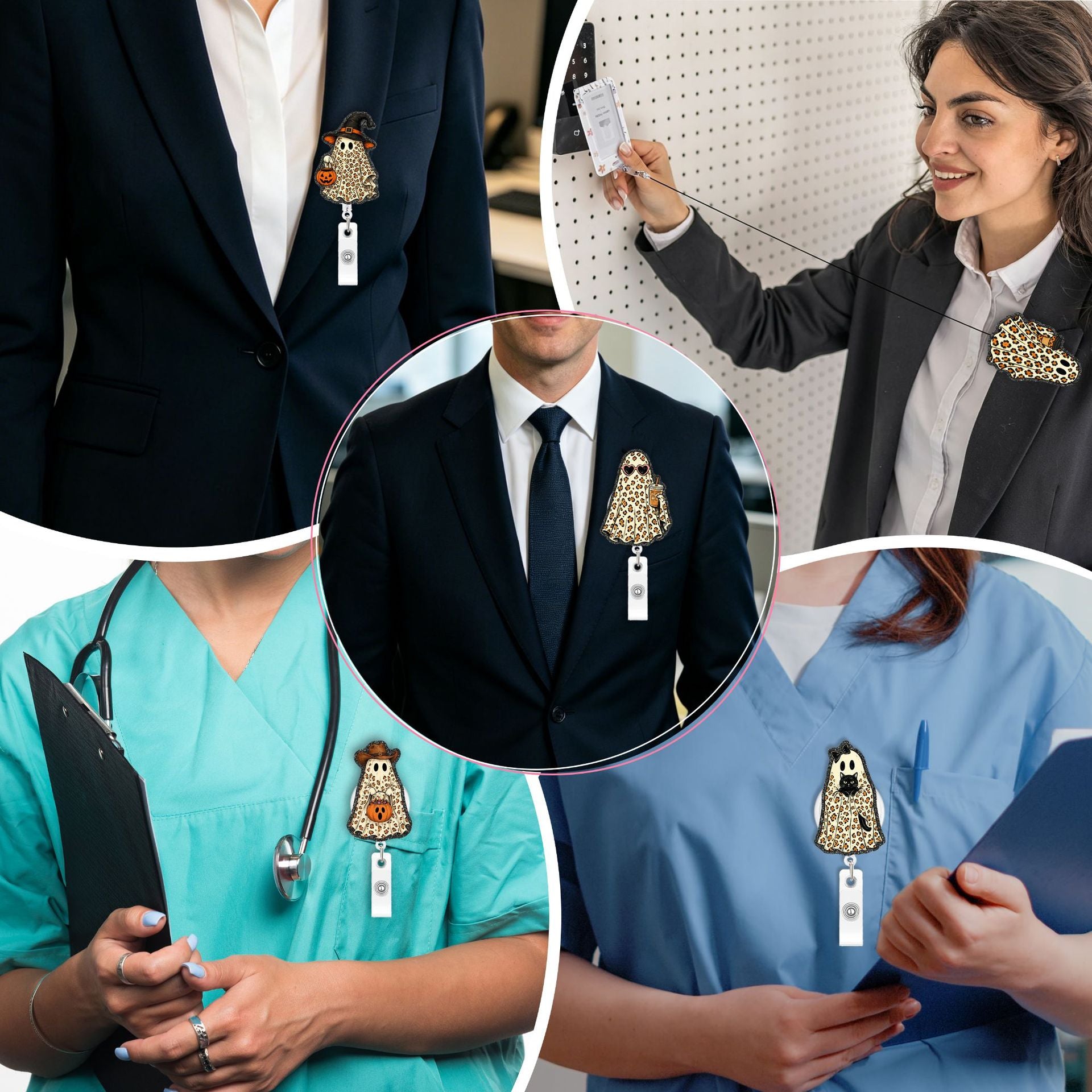 Wholesale Hurry Doctor Series Name Badges with Retractable Buckles,   Medical Staff Easy-Pull Buckles,  Acrylic Glitter Badges and Pendants