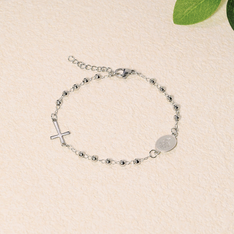 Wholesale Religious Totem Stainless  Steel Golden Beads Bracelet