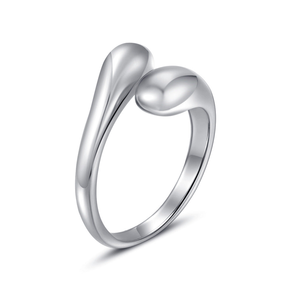 Wholesale Electroplated Stainless Steel Irregular Adjustable Ring,  Trendy Fashion Accessory Gift