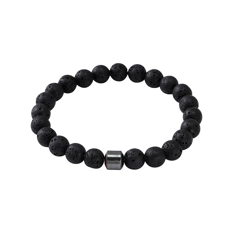 Wholesale  beaded bracelet  white pine stone black stone tiger eye stone volcanic stone  bracelet