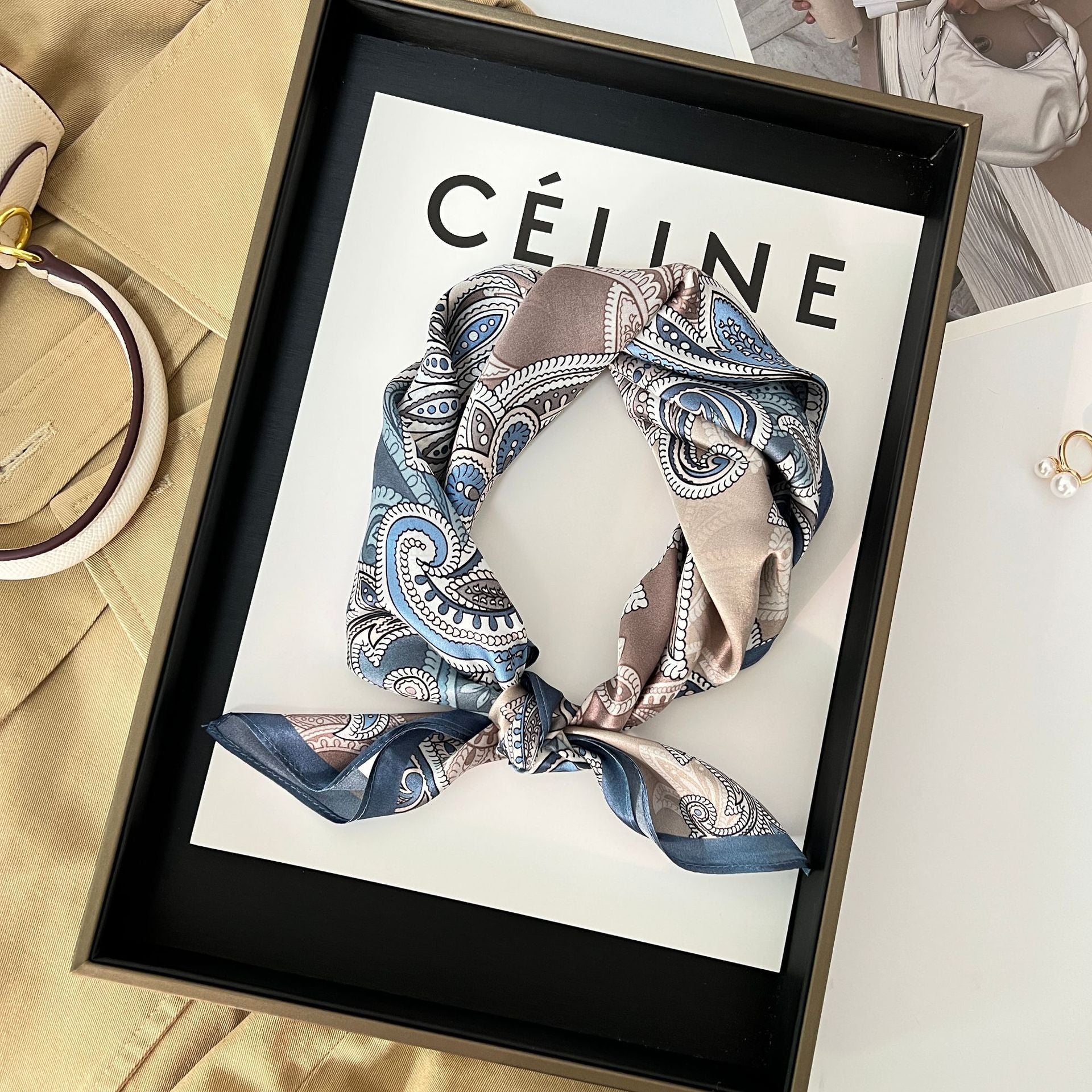 Wholesale versatile high-grade  Silk f 53* 53cm Large Square  Scarf