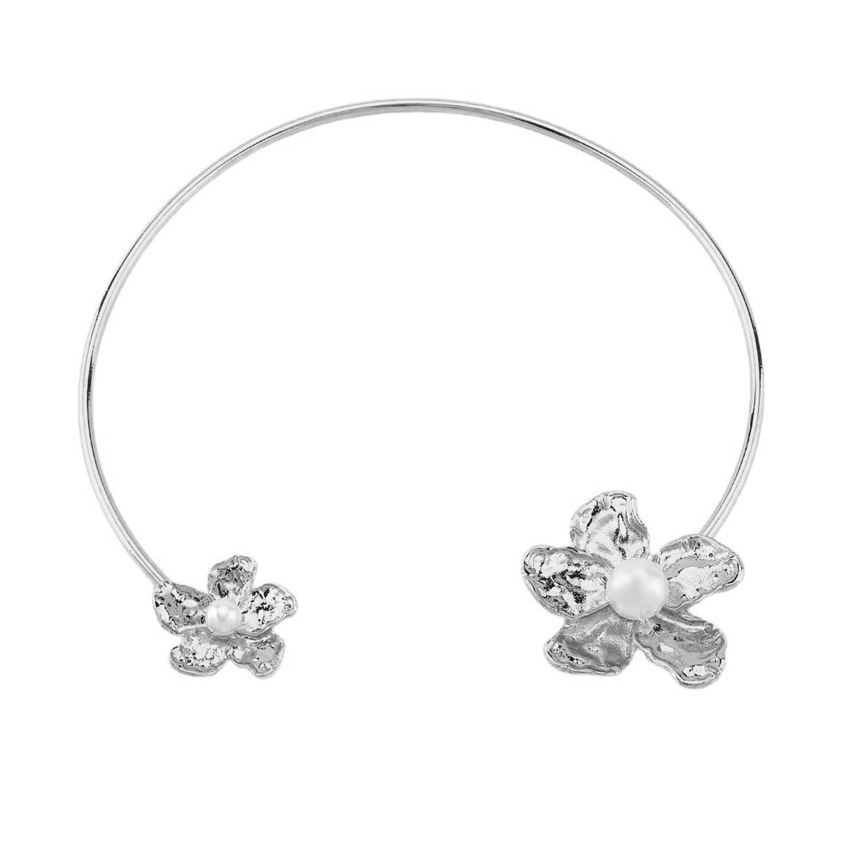 Wholesale Alloy Flower Exaggerated Irregular Pearl Geometric Earrings Ring Collar Bracelet