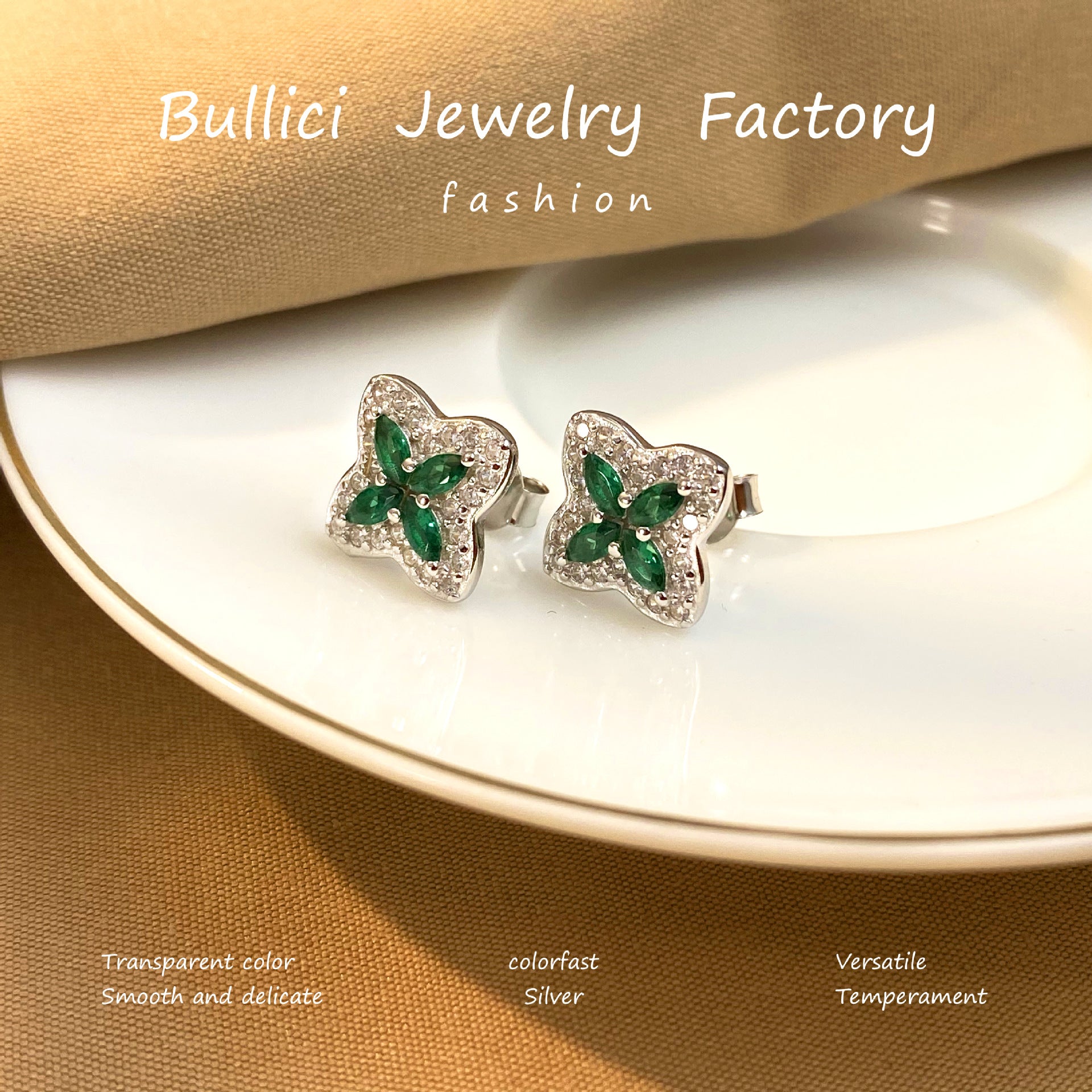 Wholesale  Four-leaf Clover Earrings  Sterling Silver Earrings