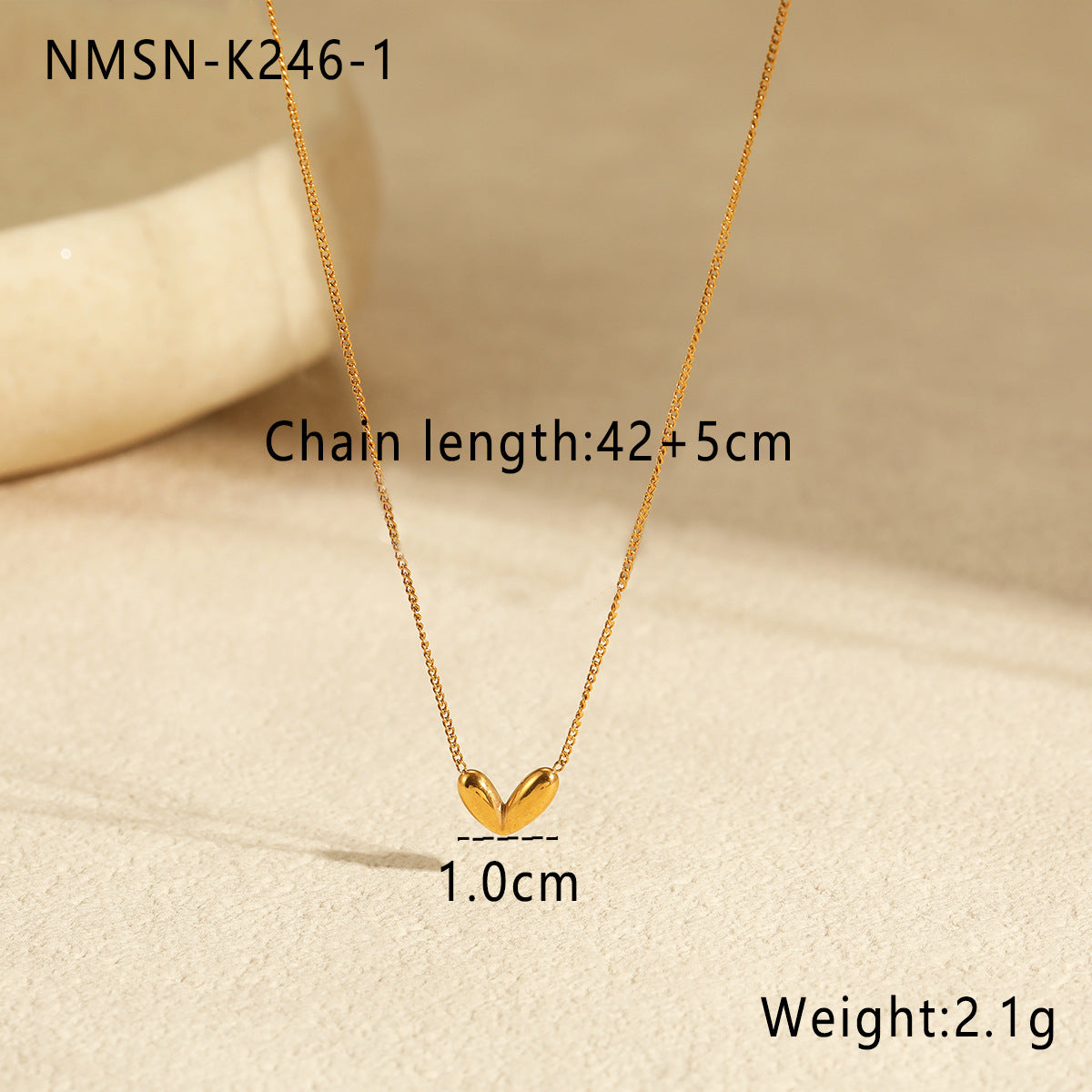 Wholesale  Stainless Steel Clavicle Chain Heart-Shaped Earrings Versatile Necklace Jewelry