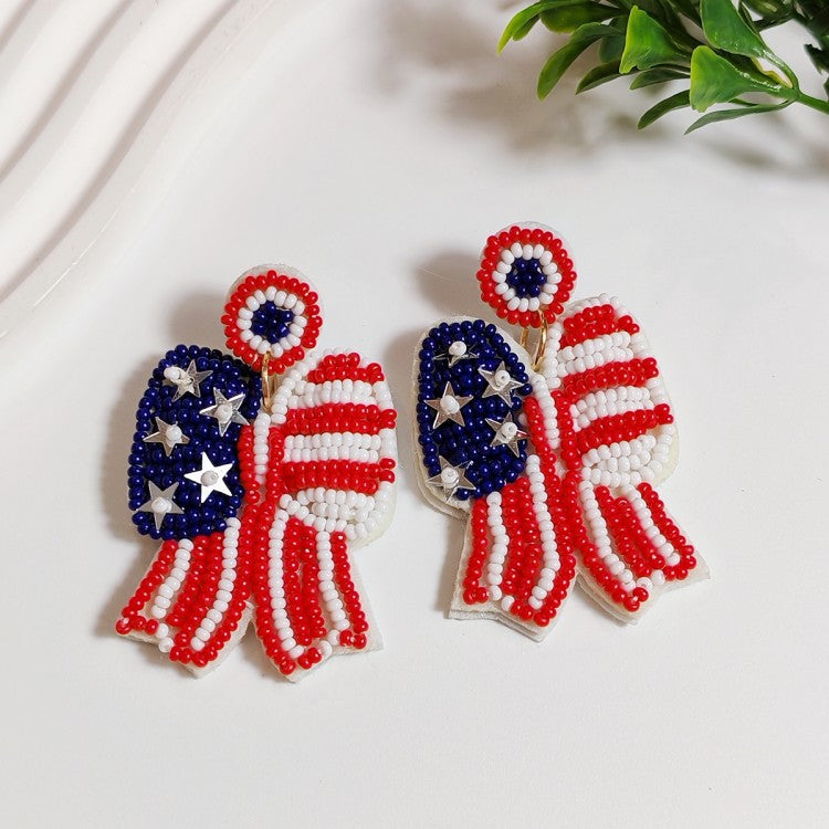 Wholesale American Independence Day Five-pointed Star Mushroom Leaf Earrings ACC-ES-JunJie014