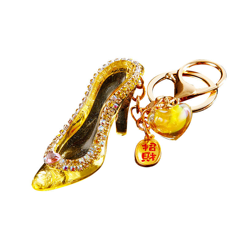 Wholesale Diamond Crystal High Heels Metal Keychain ACC-KC-RuiYuan006