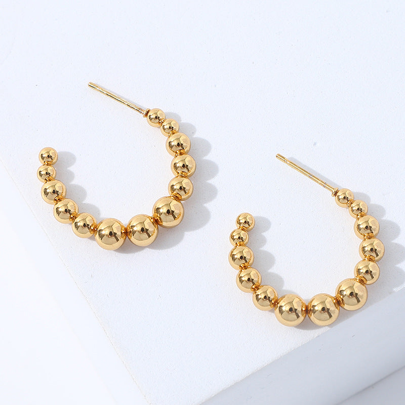 Wholesale Geometric Multi-layer square gold 18K titanium steel earrings