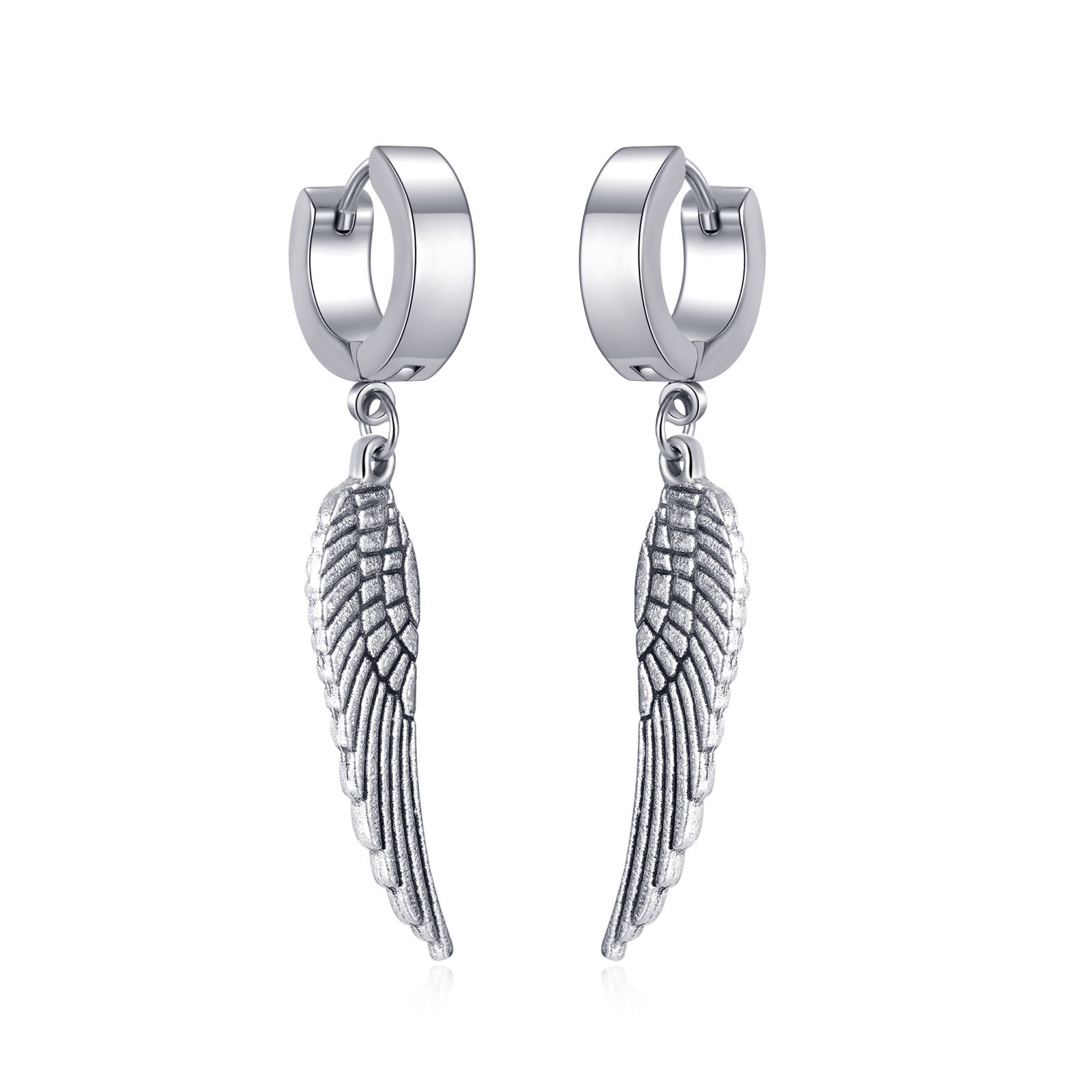 Wholesale  Punk Angel Wings Stainless Steel Earrings