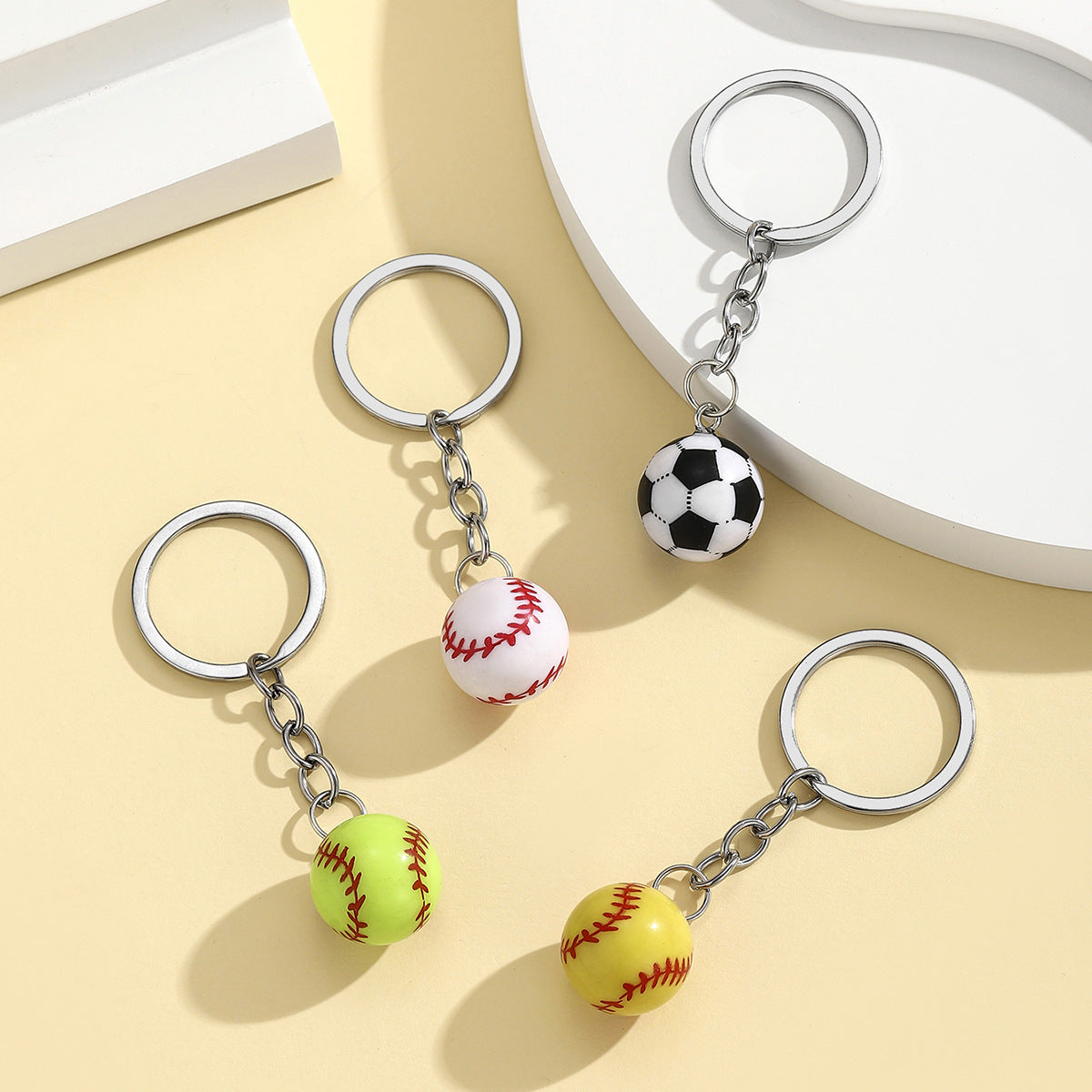 Wholesale 3D Stereo Sports Football Baseball Softball Keychain