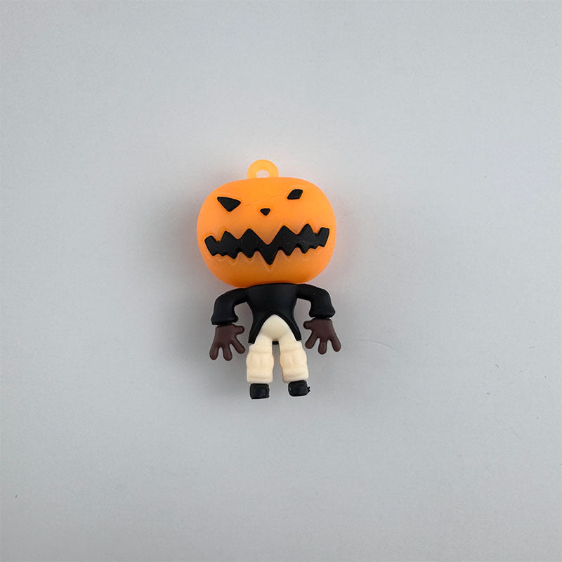 Wholesale 3D PVC Cartoon Pumpkin Pendant Keychain  Decorative Accessory
